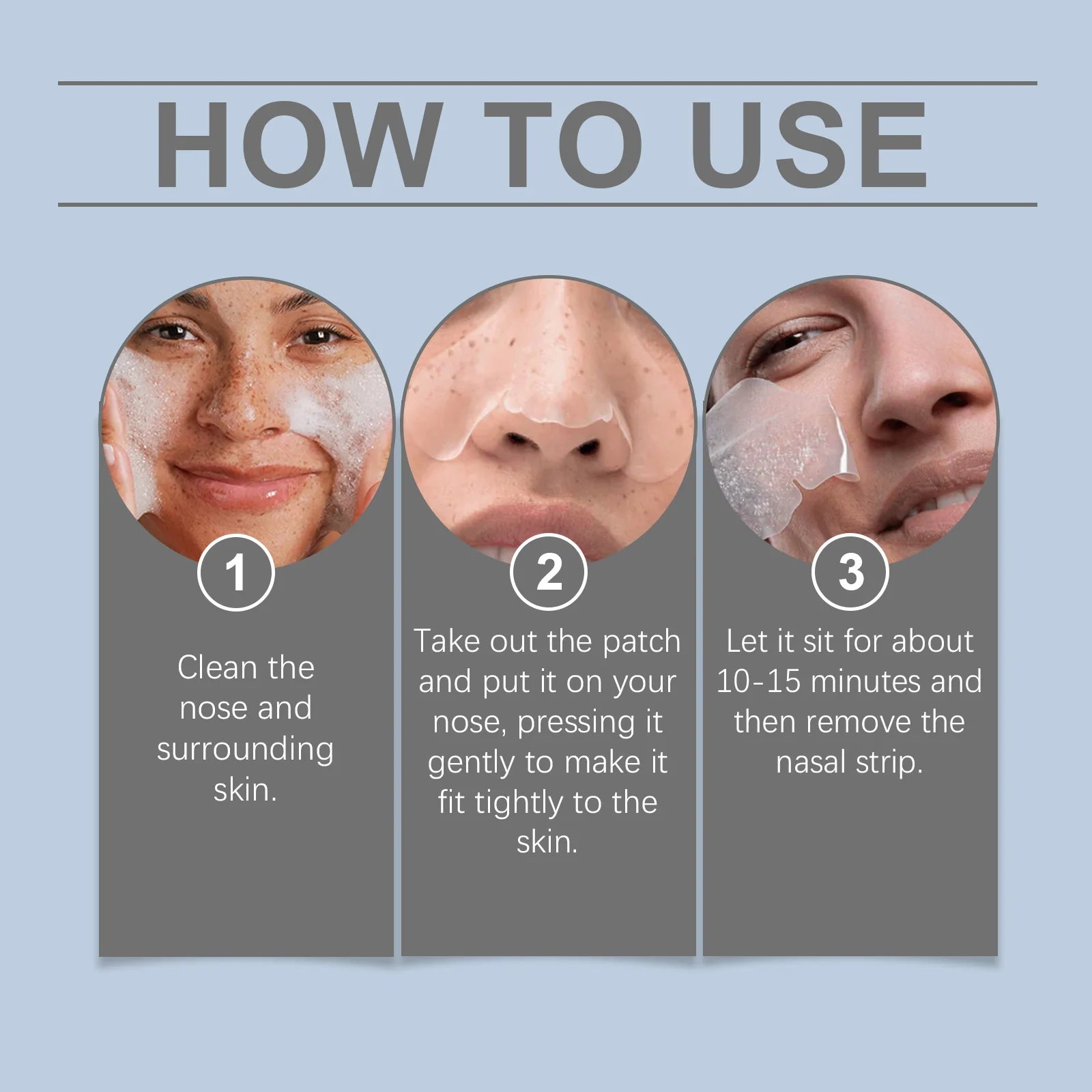 Salicylic Acid Nose Pore Strips Oil Control Hydrocolloid Nose Patches For Nose Blackheads Pimples Removal Refines Pores Non-Tigh