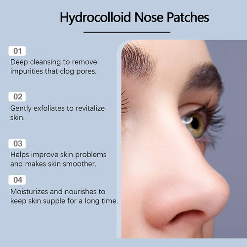 Salicylic Acid Nose Pore Strips Oil Control Hydrocolloid Nose Patches For Nose Blackheads Pimples Removal Refines Pores Non-Tigh