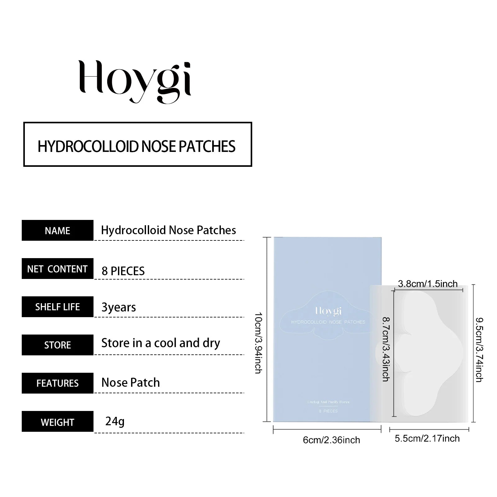 Salicylic Acid Nose Pore Strips Oil Control Hydrocolloid Nose Patches For Nose Blackheads Pimples Removal Refines Pores Non-Tigh
