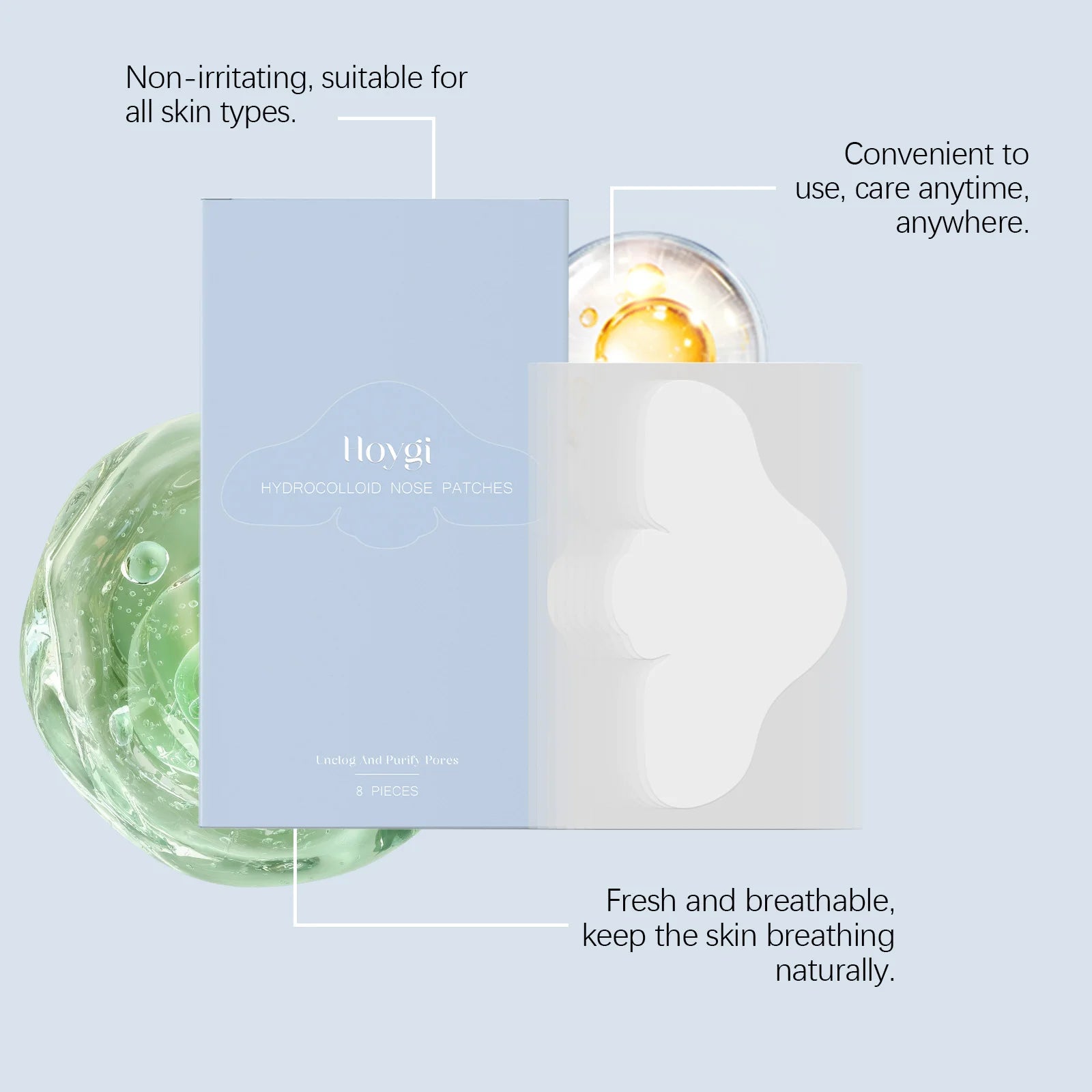 Salicylic Acid Nose Pore Strips Oil Control Hydrocolloid Nose Patches For Nose Blackheads Pimples Removal Refines Pores Non-Tigh